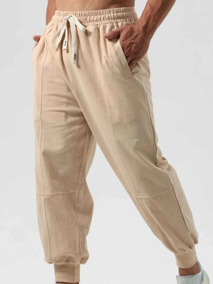 Men's Drawstring Joggers Khaki