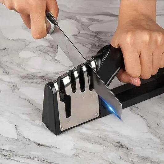 4 segment knife sharpener for effortlessly honing kitchen knives with durable design