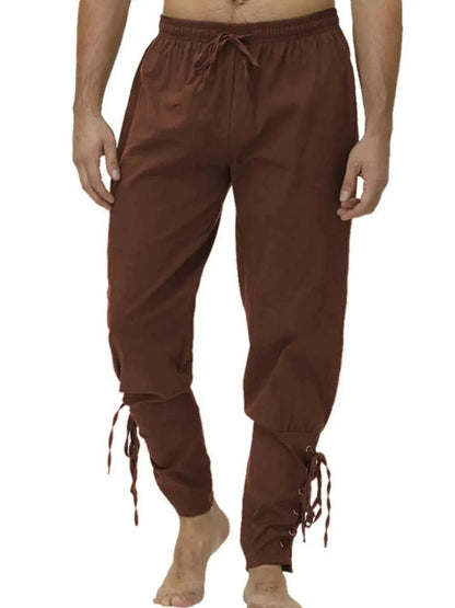 Men's Full Size Drawstring Joggers Plus Size Dark Brown