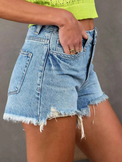 Raw Hem Denim Shorts