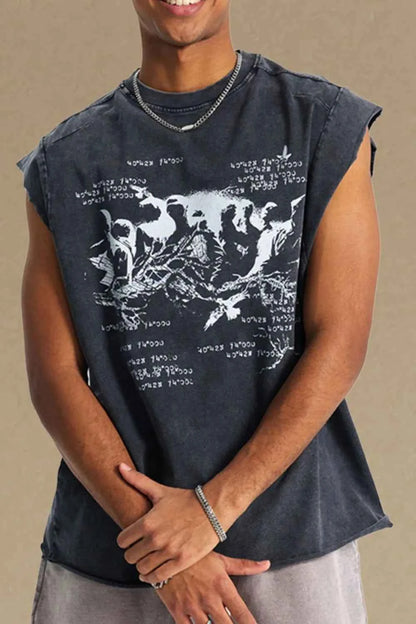 Men's Round Neck Graphic Tank