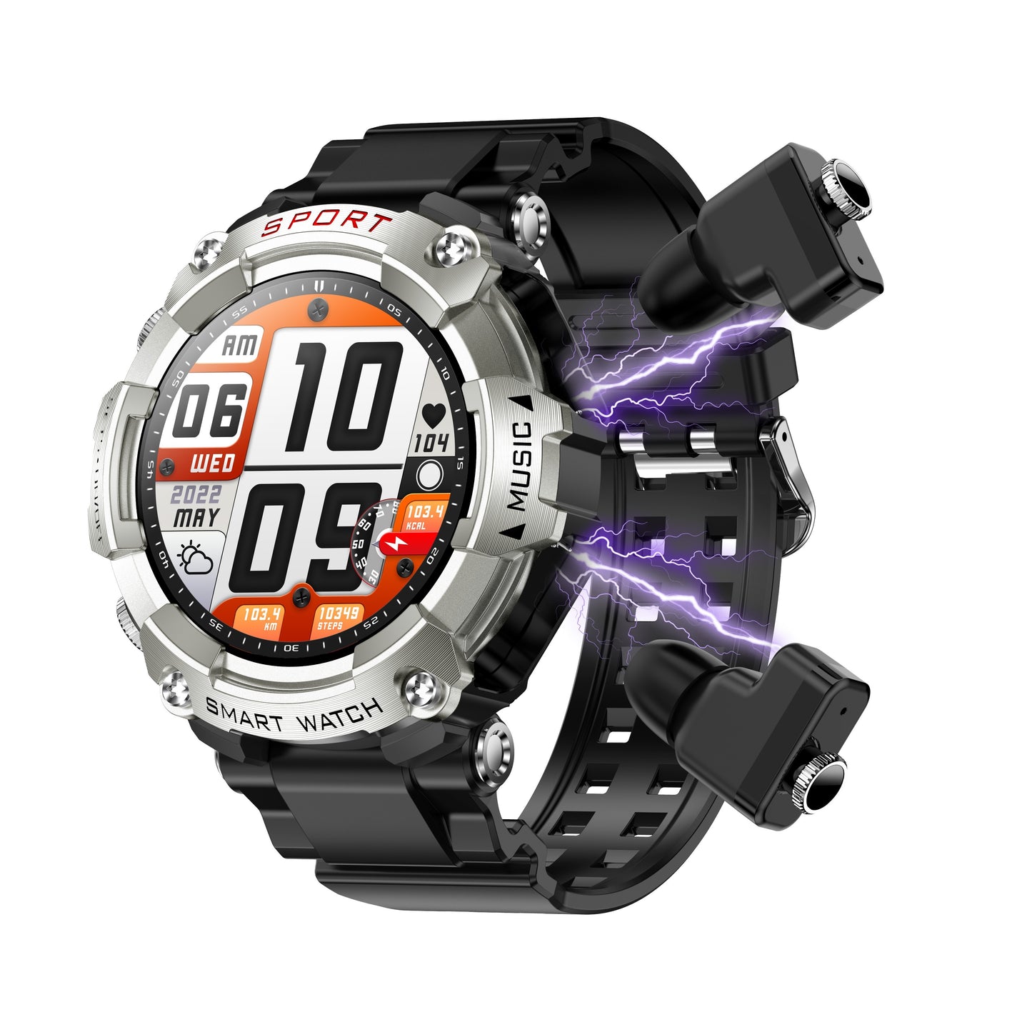 SmartFit Pro: All-in-One Smart Watch with TWS Earbuds, Fitness Tracker & MP3 Player