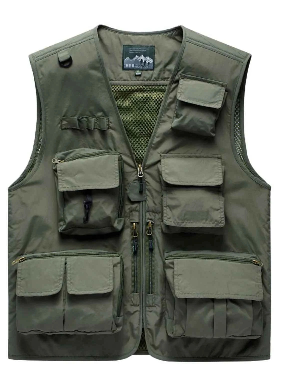 Men's Full Size Mesh Zip Up Vest Plus Size