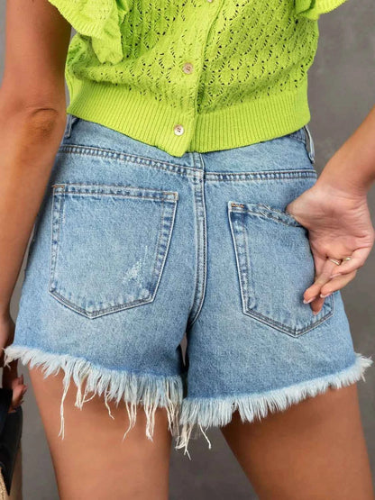 Raw Hem Denim Shorts
