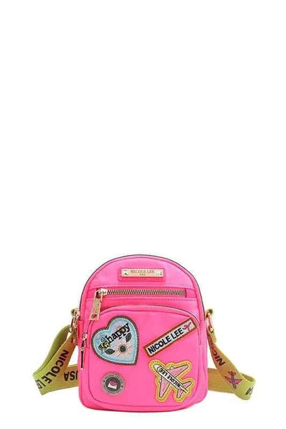 Nicole Lee USA Color Patch Crossbody Bag Hot Pink One Size