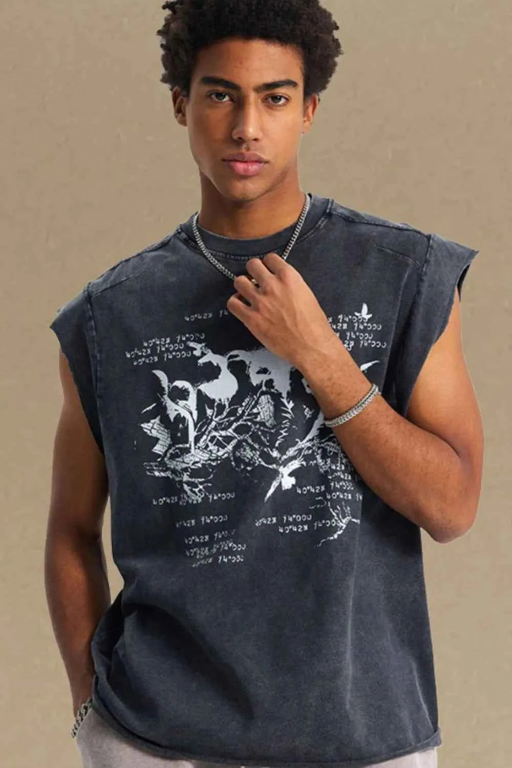 Men's Round Neck Graphic Tank