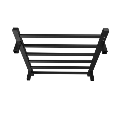 Towel Bliss 6-Bar Electric Heated Towel Rack with Timer - Wall-Mount, Matt Black