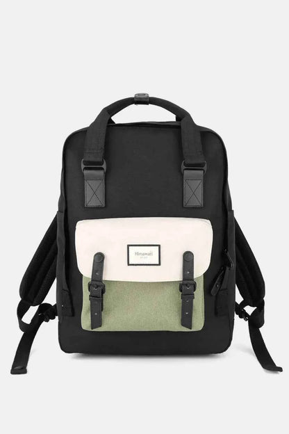 Himawari Waterproof Canvas Backpack Bag with Handles Black White One Size