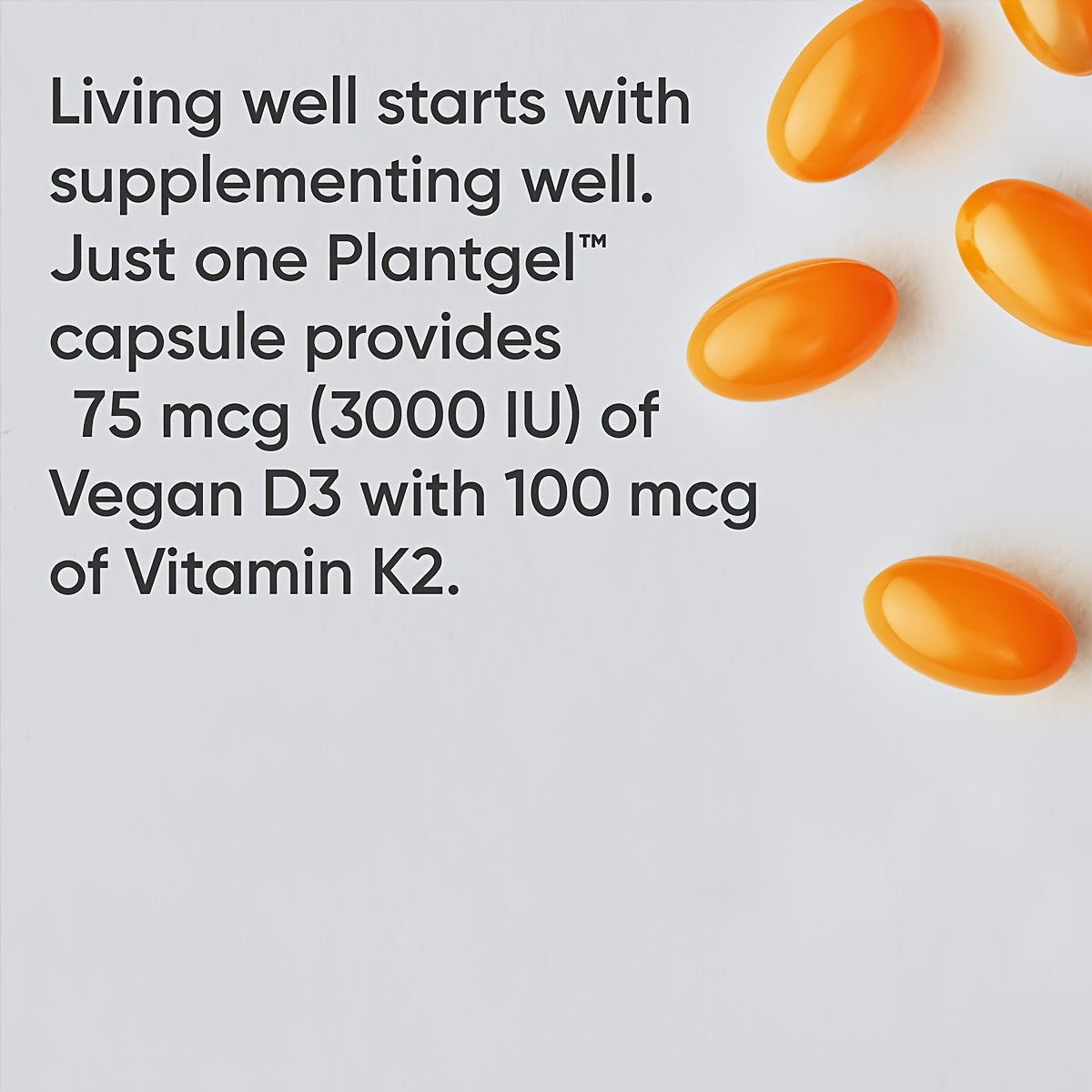 2 Bottles -Plant-Based D3+K2 Vitamin Softgels - Strengthens Bones, Supports Immune Health, Coconut MCT Oil, Vegan Gluten-Free Formula - 60 Capsules