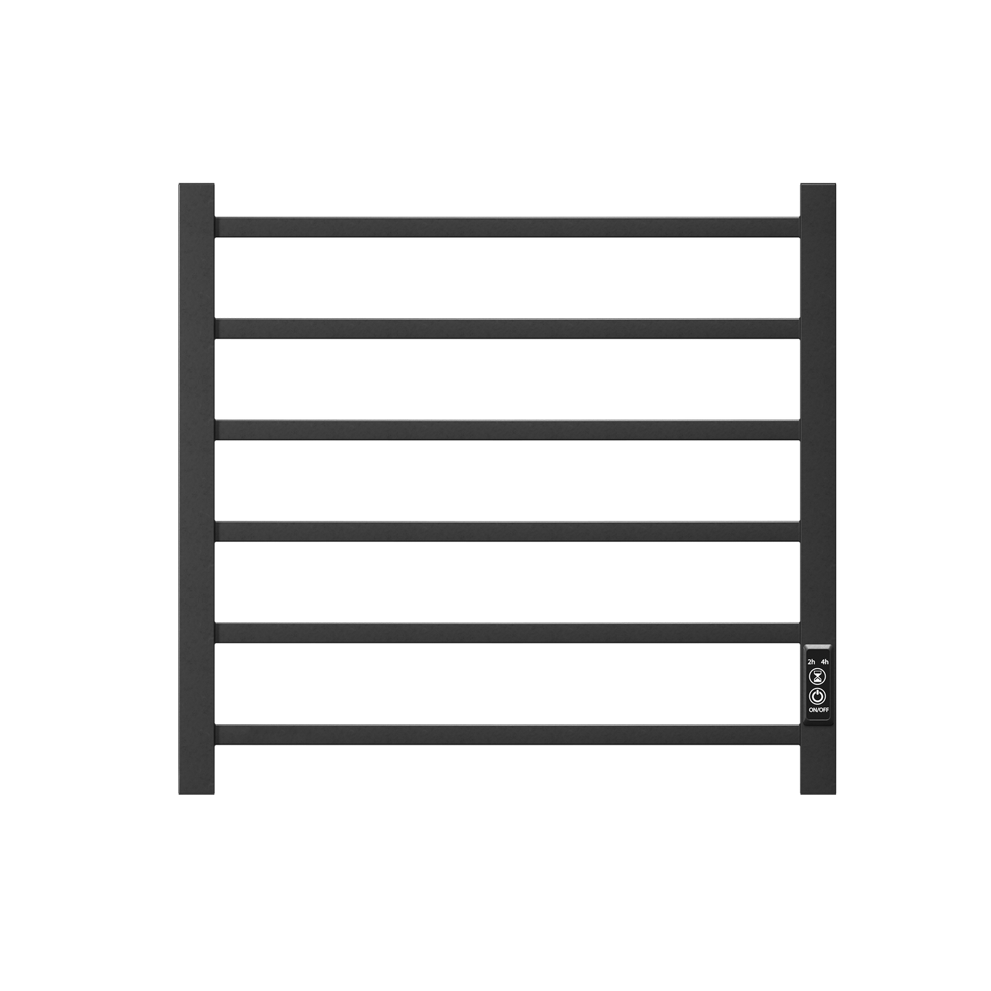 Towel Bliss 6-Bar Electric Heated Towel Rack with Timer - Wall-Mount, Matt Black