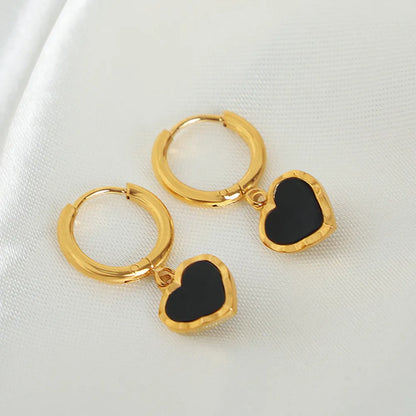 Heartfelt Elegance: Top-Rated 18K Gold-Plated Heart Drop Earrings