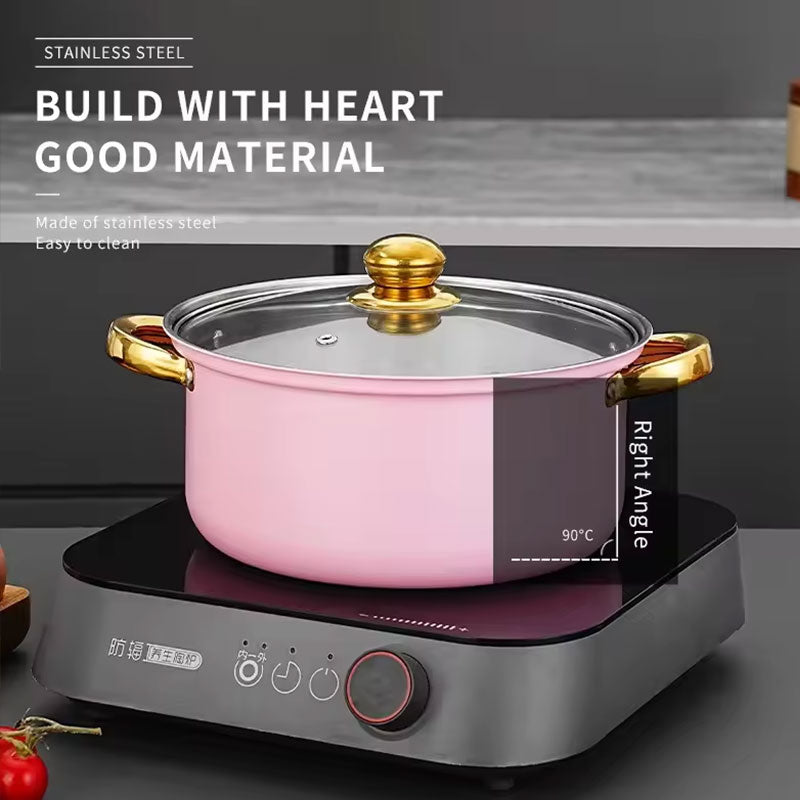 Orange Stock Pot and 24cm Frying Pan Set