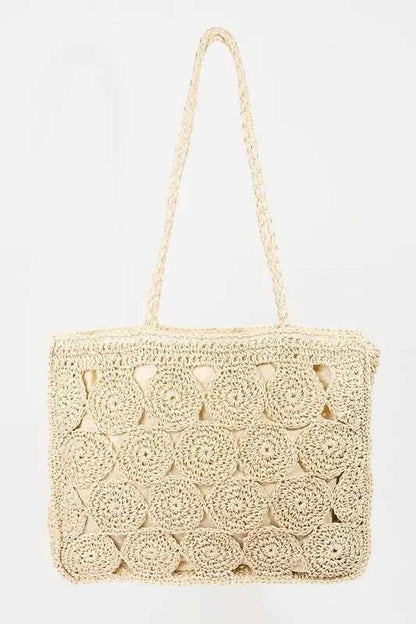 Fame Square Braided Pattern Tote Bag IV one size