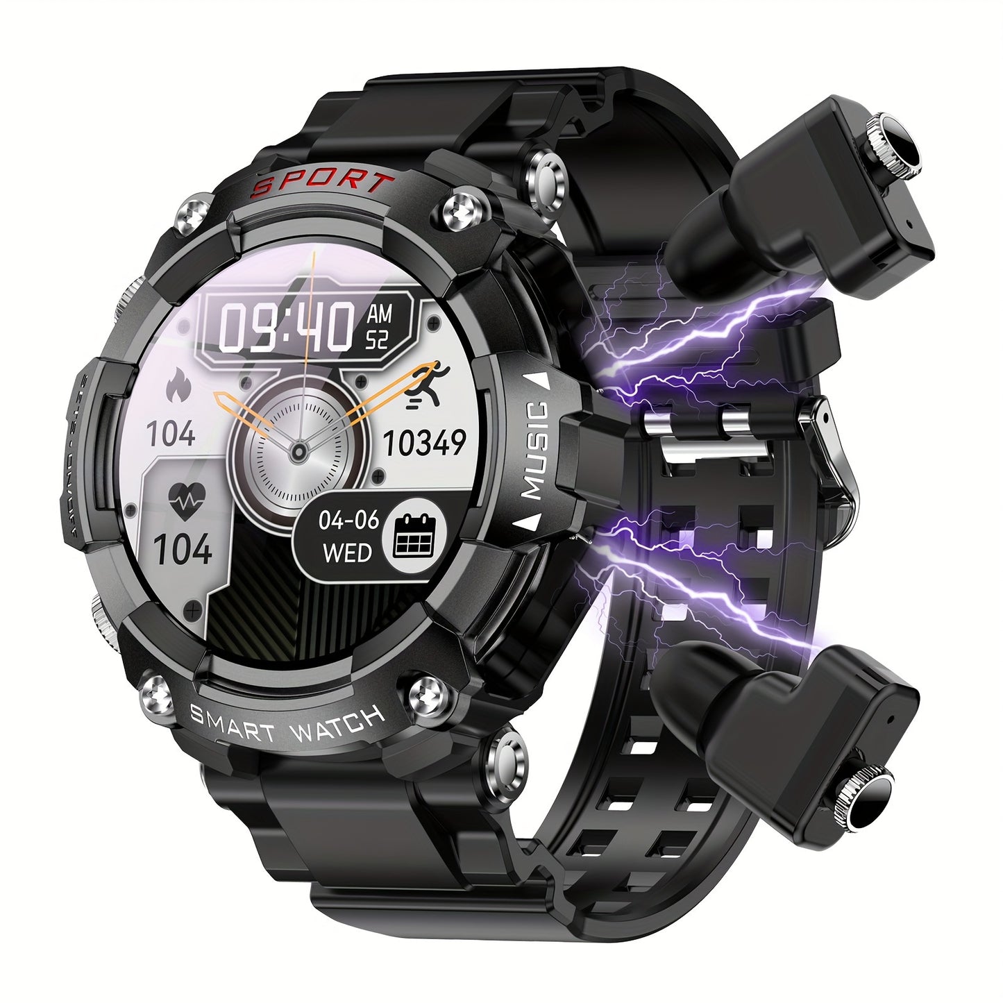 SmartFit Pro: All-in-One Smart Watch with TWS Earbuds, Fitness Tracker & MP3 Player