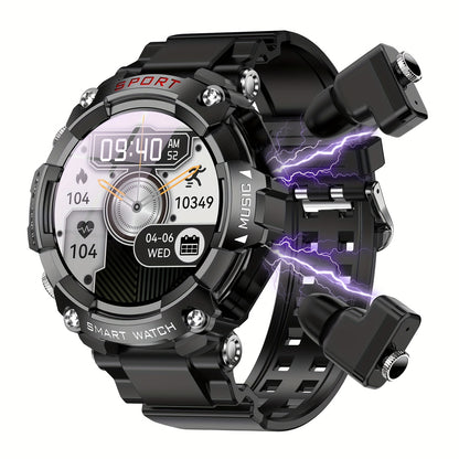 SmartFit Pro: Ultimate Smart Watch with TWS Earbuds, Fitness Tracker & MP3 Player Black
