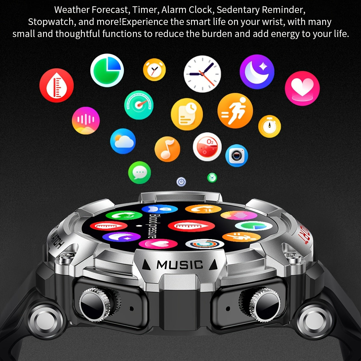 SmartFit Pro: All-in-One Smart Watch with TWS Earbuds, Fitness Tracker & MP3 Player