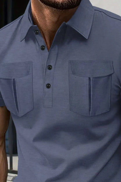Men's Full Size Collared Short Sleeve Polo Plus Size