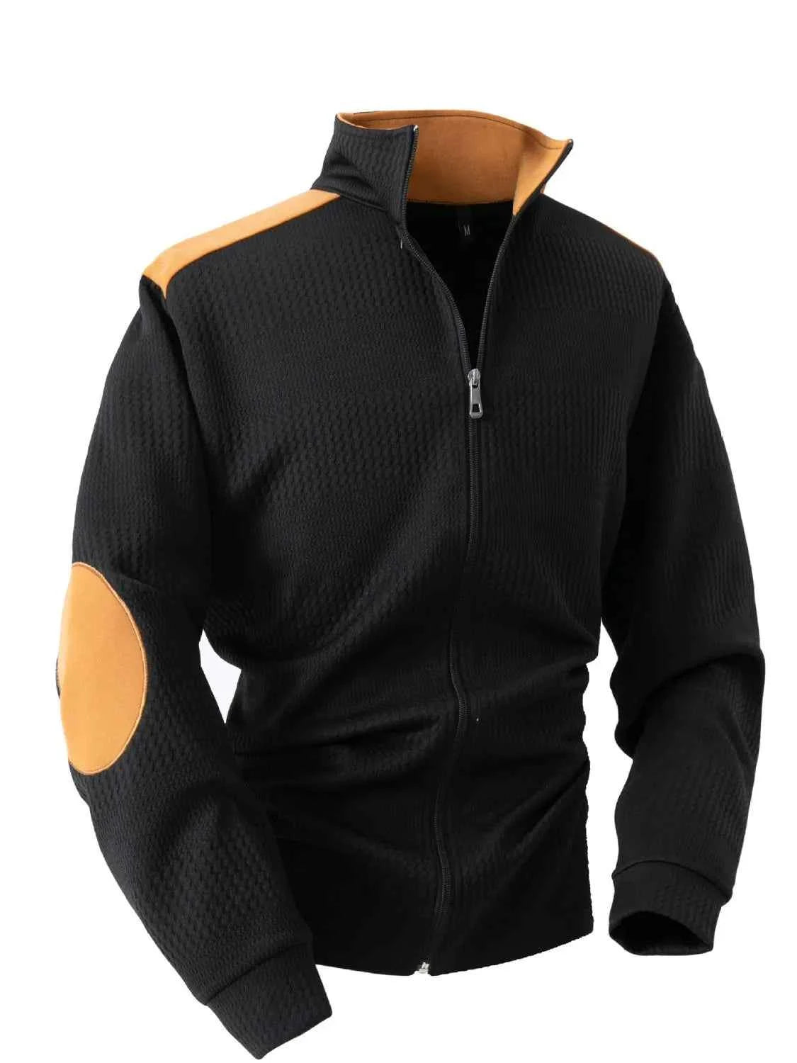 Men's Full Size Zip Up Long Sleeve Top Plus Size