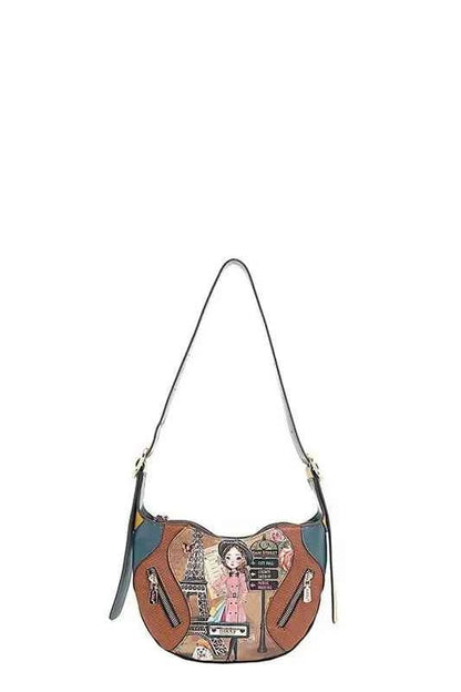 Nicole Lee USA Eco-Leather Saddle Bag Caramel One Size