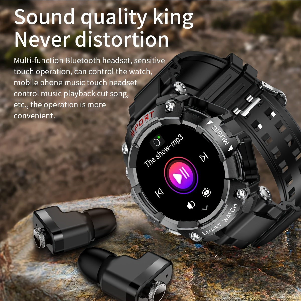SmartFit Pro: All-in-One Smart Watch with TWS Earbuds, Fitness Tracker & MP3 Player