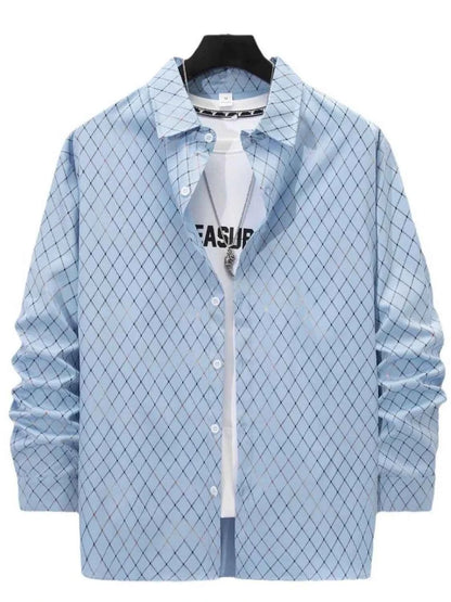 Men's Full Size Button Up Long Sleeve Shirt Plus Size