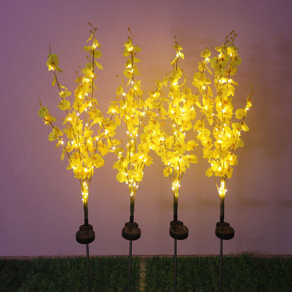 LED Solar Simulation Plant Lamp Luminous Phalaenopsis Outdoor Courtyard Lawn Decorative Ground Plug Lamp