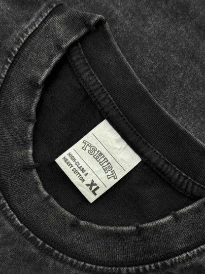 Men's Full Size Round Neck Washed T-Shirt Plus Size
