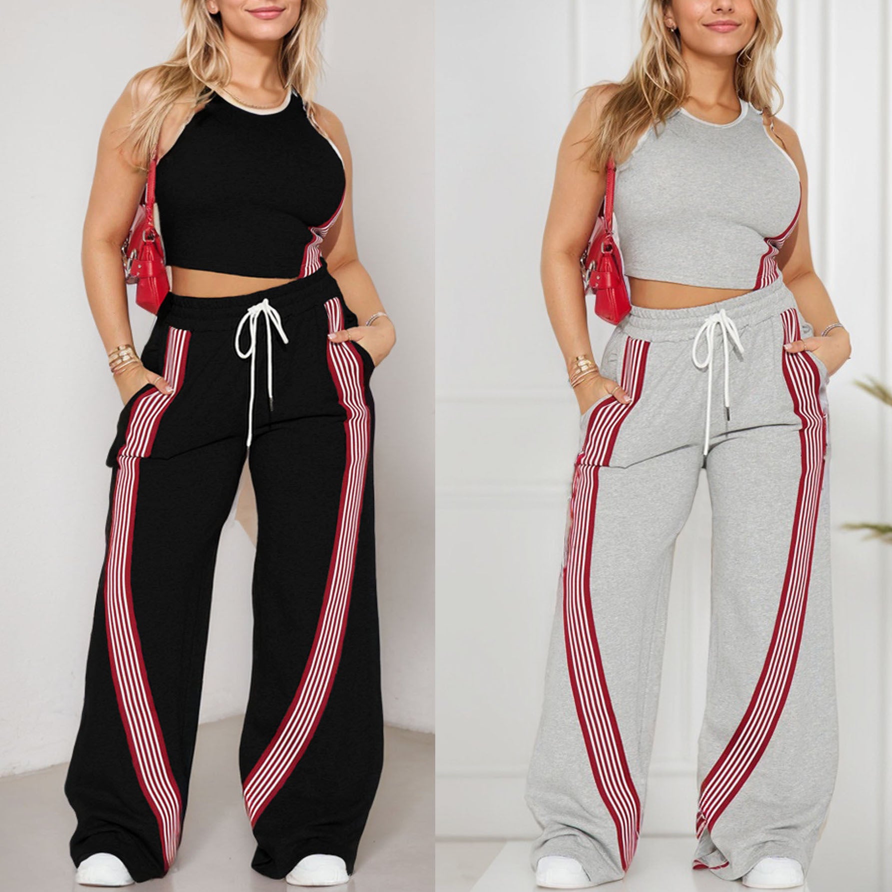 Signature Printed Tank Top and Wide Leg Pants Set