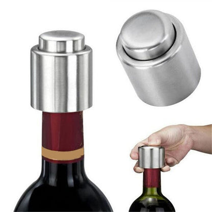 Stainless Steel Vacuum Wine Bottle Stopper - Premium Sealed Storage for Freshness
