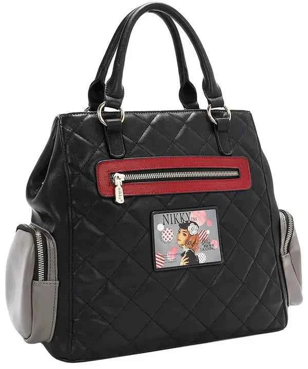 Nicole Lee USA Eco-Leather Handbag with Side Pockets