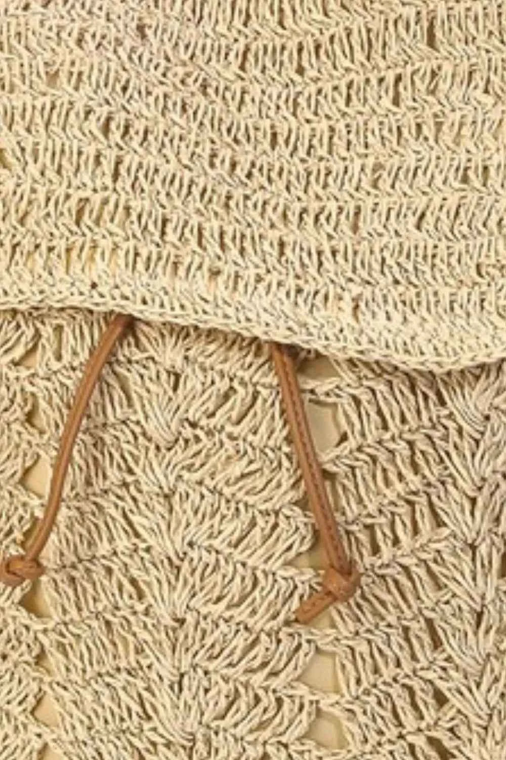 Straw Braided Fashion Backpack