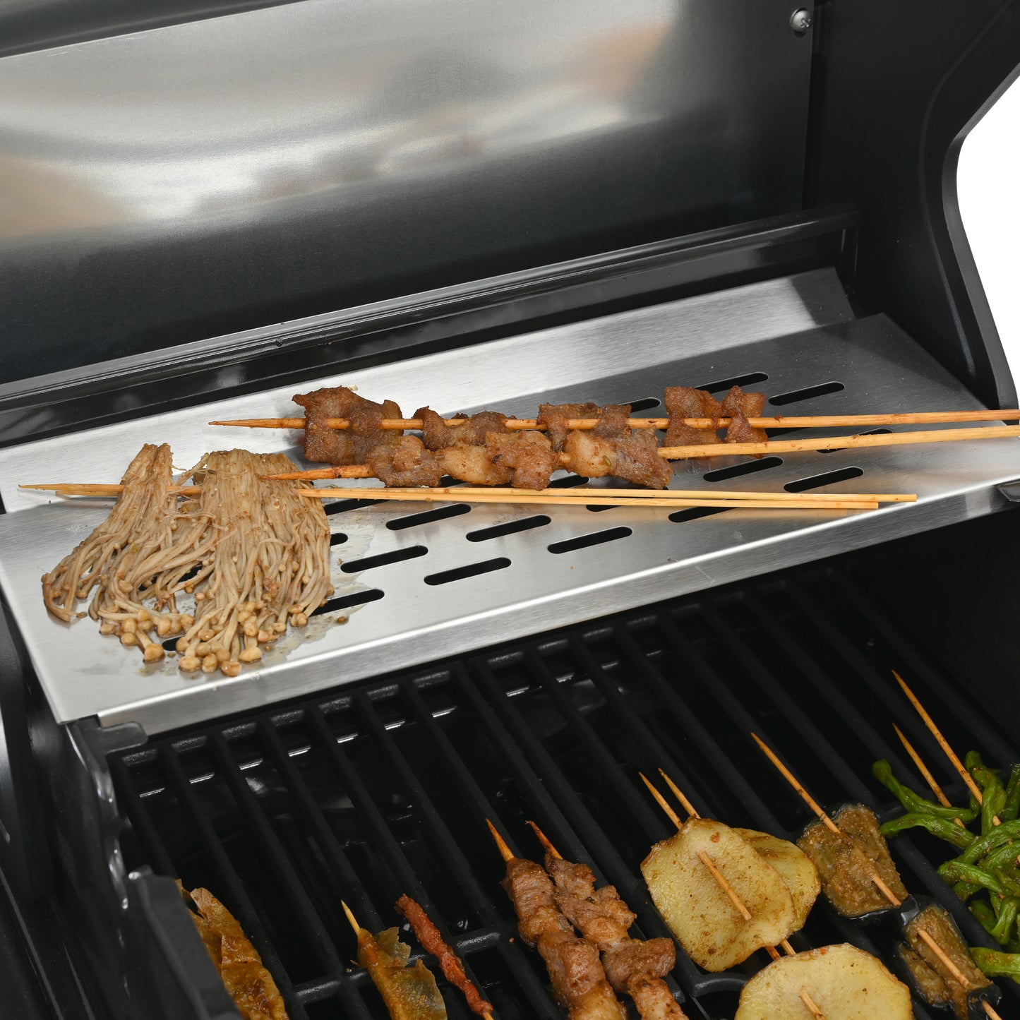 Multi Function Burner Gas Grill Barbecue Frying Pizza Covered Combination