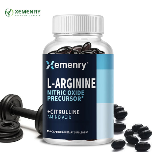 L-Arginine Nitric Oxide Booster - Enhance Muscle Strength, Endurance & Blood Flow - 120 Capsules