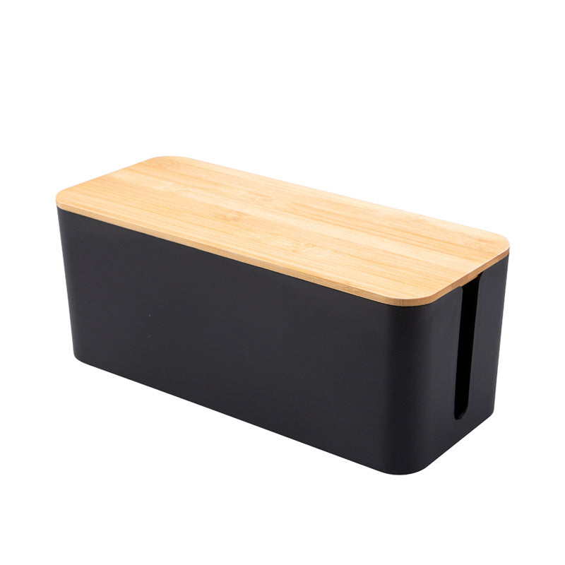 Plastic Wire Storage Box, Power Plug Board, Wire Box, Imitation Teak Pattern Cover, Junction Box, Data Wire Storage Box