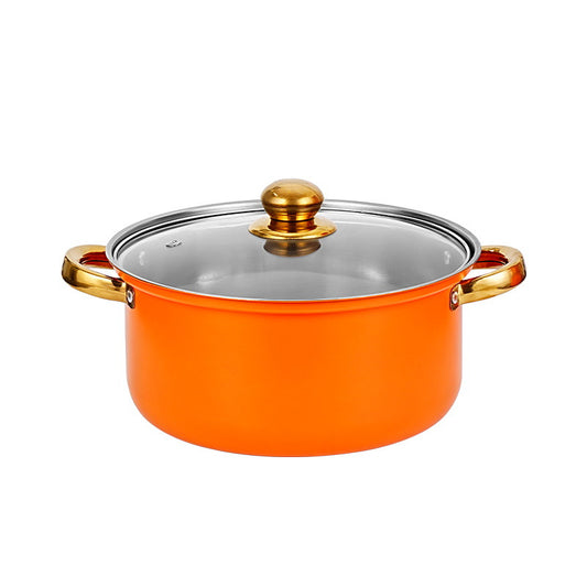 Orange Stock Pot and 24cm Frying Pan Set