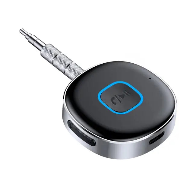 Car Bluetooth receiver, car audio player, lossless sound quality, dual connected device, plug and play silvery