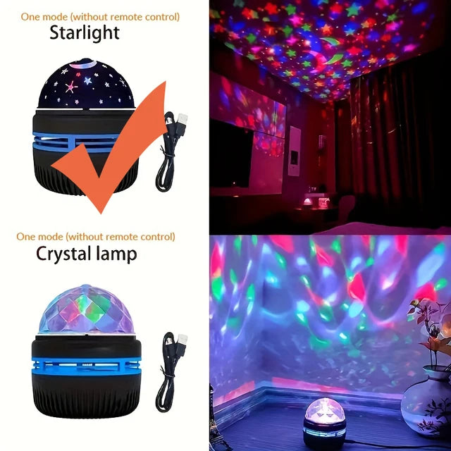 Starry Sky LED Projector Light - Remote Control Aurora Magic Ball for Home & Events