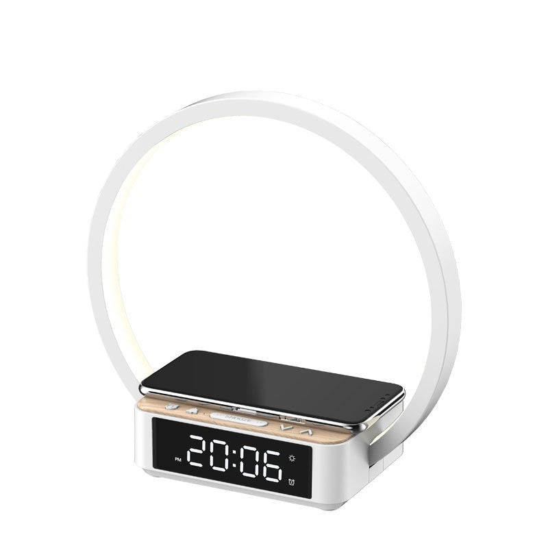 LightLux Wireless Rechargeable Bedside Lamp & Alarm Clock - Touch Control, Wooden Design, 3 Brightness Levels
