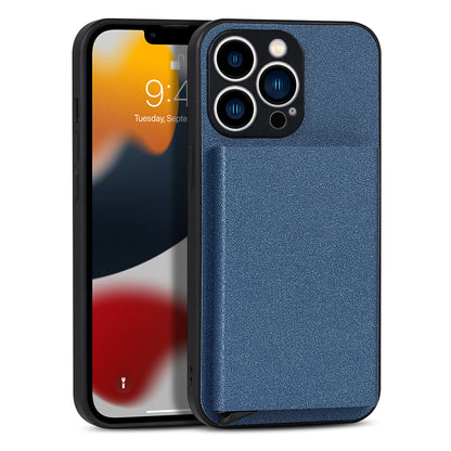 Suitable for iPhone 14 PROMAX plug-in phone case Apple 11 aluminum alloy wallet phone case IP13 protective case blue