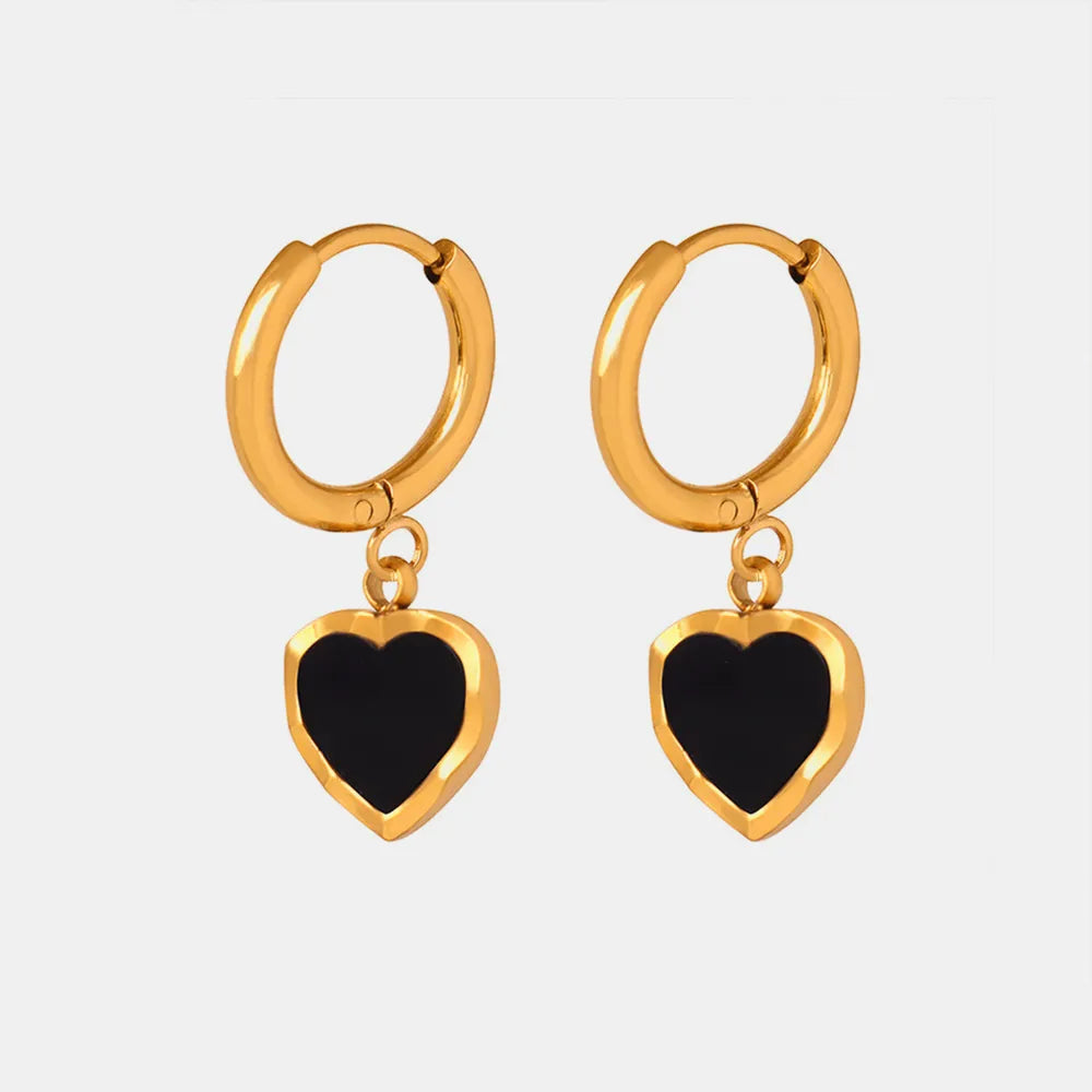 Heartfelt Elegance: Top-Rated 18K Gold-Plated Heart Drop Earrings