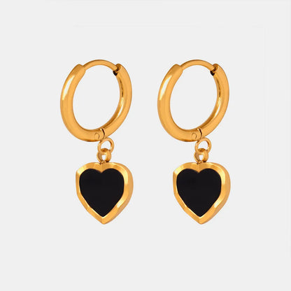 Heartfelt Elegance: Top-Rated 18K Gold-Plated Heart Drop Earrings