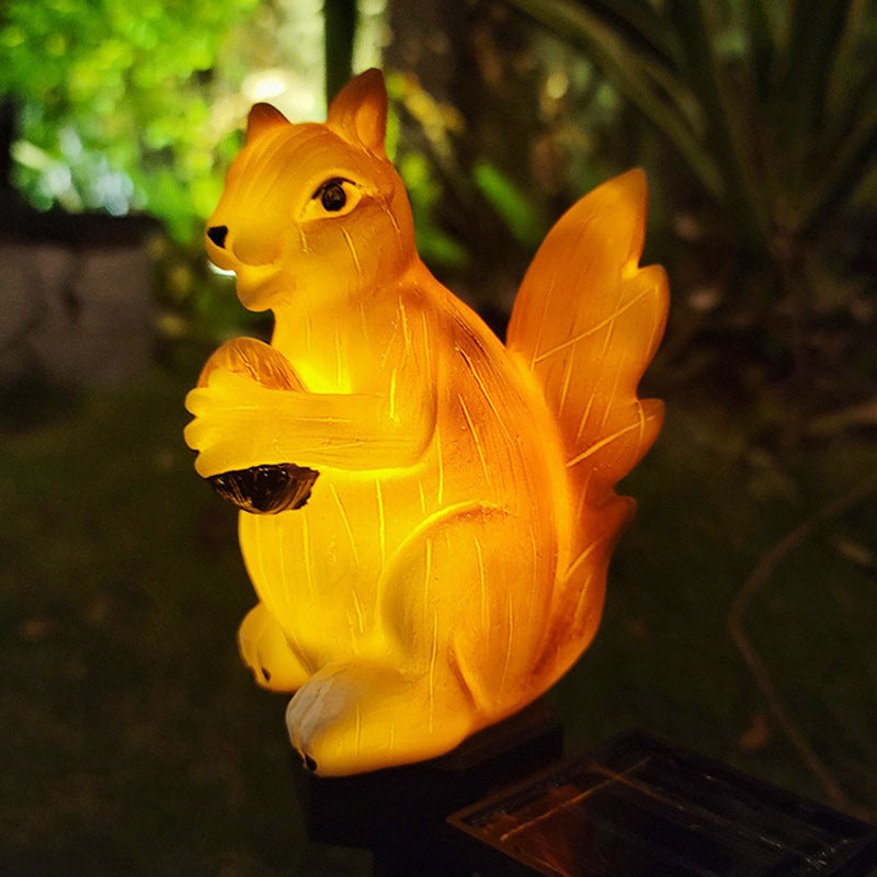 Solar Resin Squirrel Ground Plug Light Outdoor Rainproof LED Light Garden Decoration Lawn Landscape Light