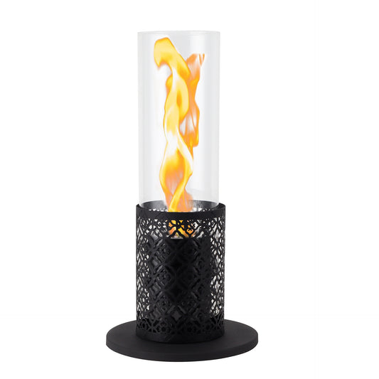 Fireplace Torch Lamp - Small Plug-In Hurricane Flame with Long Glass Tube