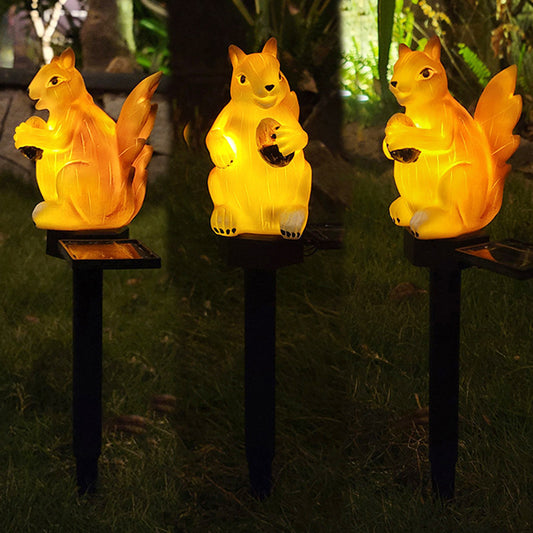Solar Resin Squirrel Ground Plug Light Outdoor Rainproof LED Light Garden Decoration Lawn Landscape Light