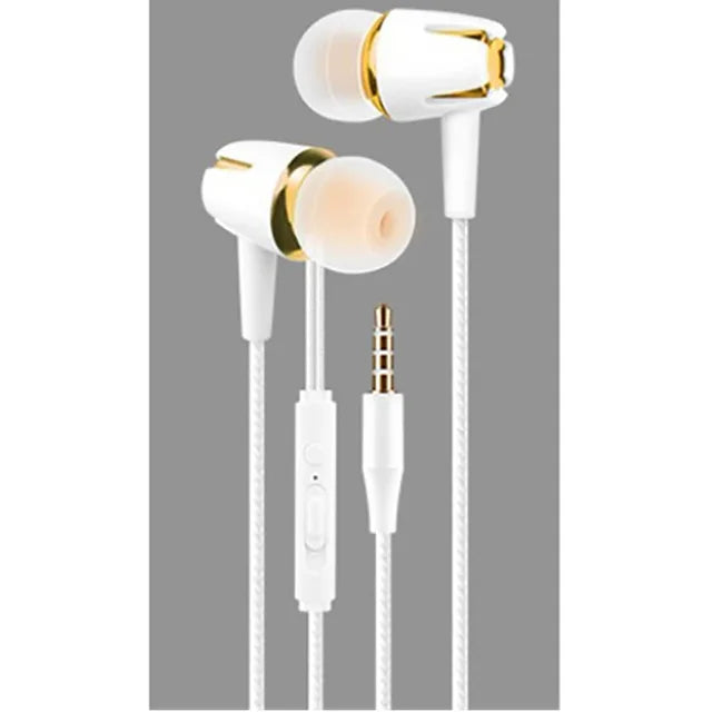Luminous Headset 3.5mm Plug Wired Glowing Earphone with Mic Volume Control Bass Earbud for IPhone Samsung Huawei Xiaomi Phone Pc Gold