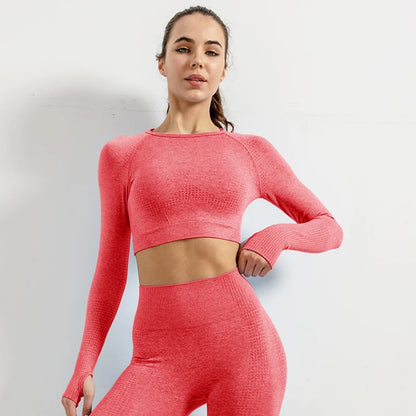 Seamless Long Sleeve Workout Top - Premium Women's Yoga & Fitness Outerwear