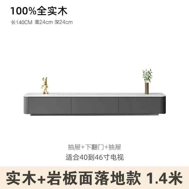 Modern Luxury Coffee Table Cabinet Combo - Space-Saving Living Room Furniture Gray 1.4 meters soli