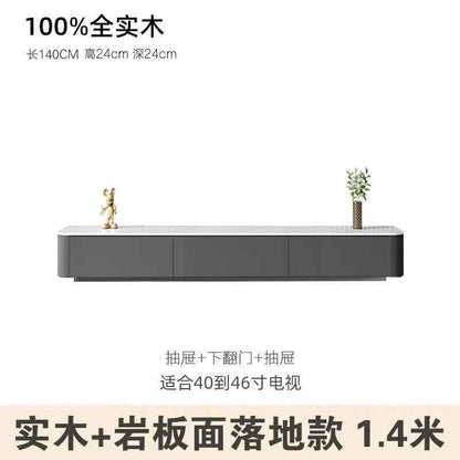 Modern Luxury Coffee Table Cabinet Combo - Space-Saving Living Room Furniture Gray 1.4 meters soli