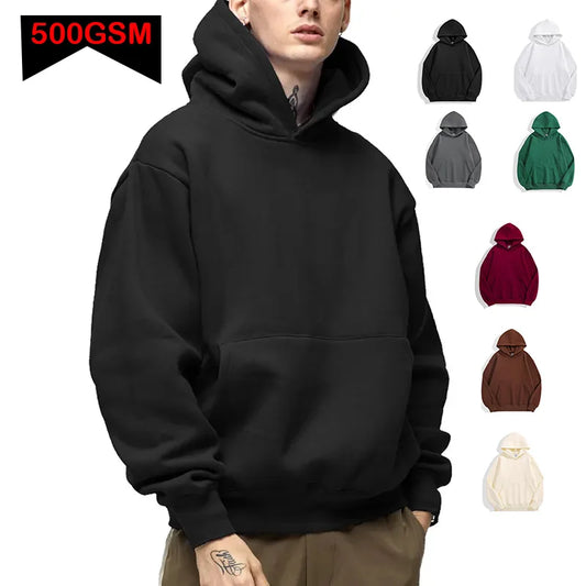 500GSM Heavy Weight Fashion Men's Hoodies - New Autumn Winter Collection