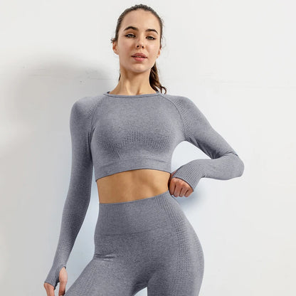 Seamless Long Sleeve Workout Top - Premium Women's Yoga & Fitness Outerwear